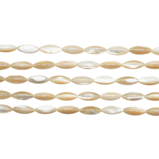 Fil de nacre dorée ovale allongé 5x12 mm