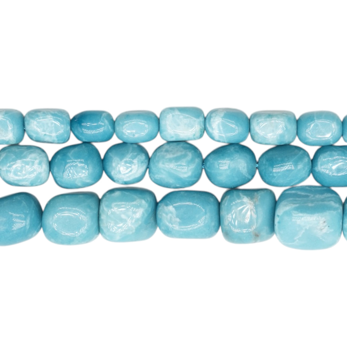 Fil de pierre rectangle arrondie Larimar du Brésil (3 tailles disponible)