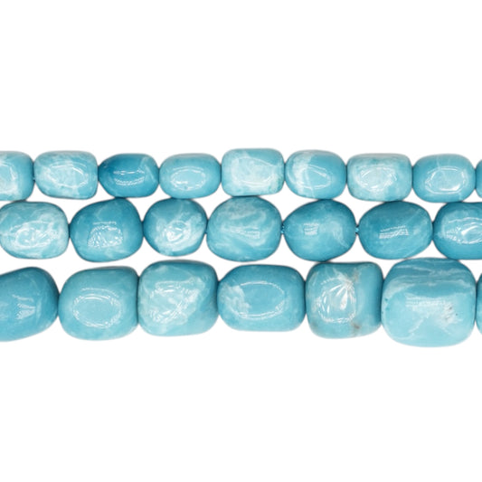 Fil de pierre rectangle arrondie Larimar du Brésil (3 tailles disponible)