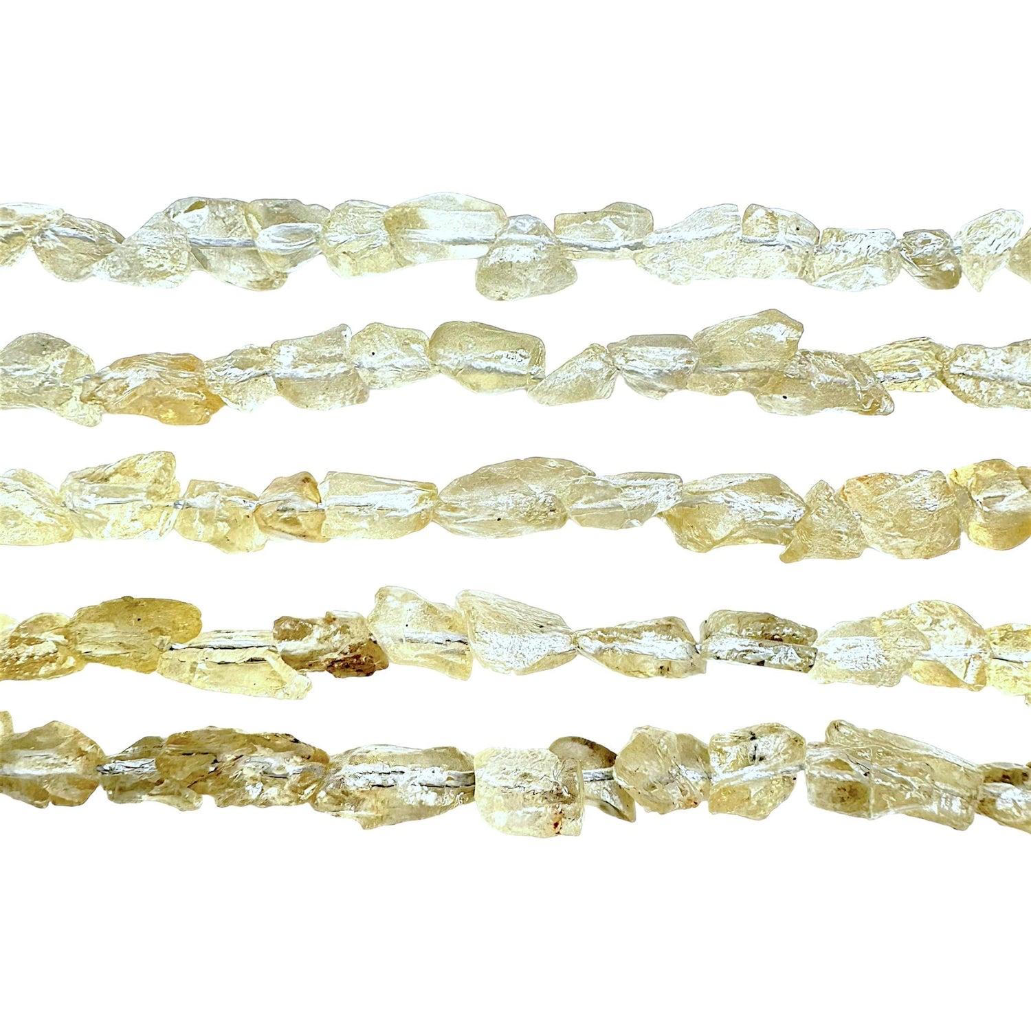 Fil pierre brutes en Topaze impériale jaune 6-8 mm - Foliesbijoux