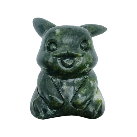 Figurine Pikachu en Jade néphrite