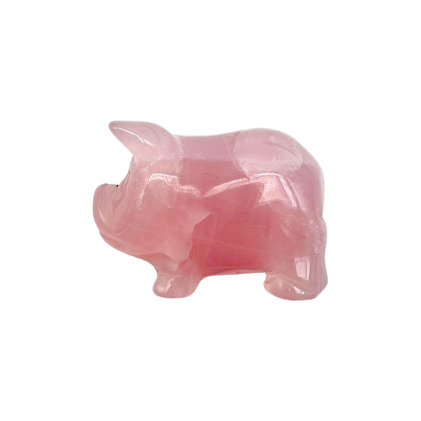 Figurine cochon en Quartz rose