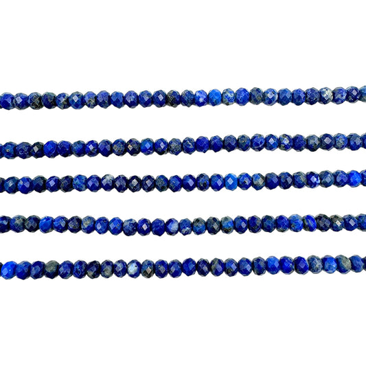 Fil de perles rondelles facettées Lapis Lazuli 3x4 mm