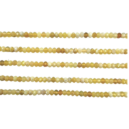 Fil de perles rondelles facettées Opale jaune 3x4 mm