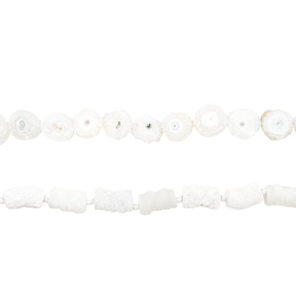 Fil de perles forme libre en Agate cristallisée (2 formes disponible)