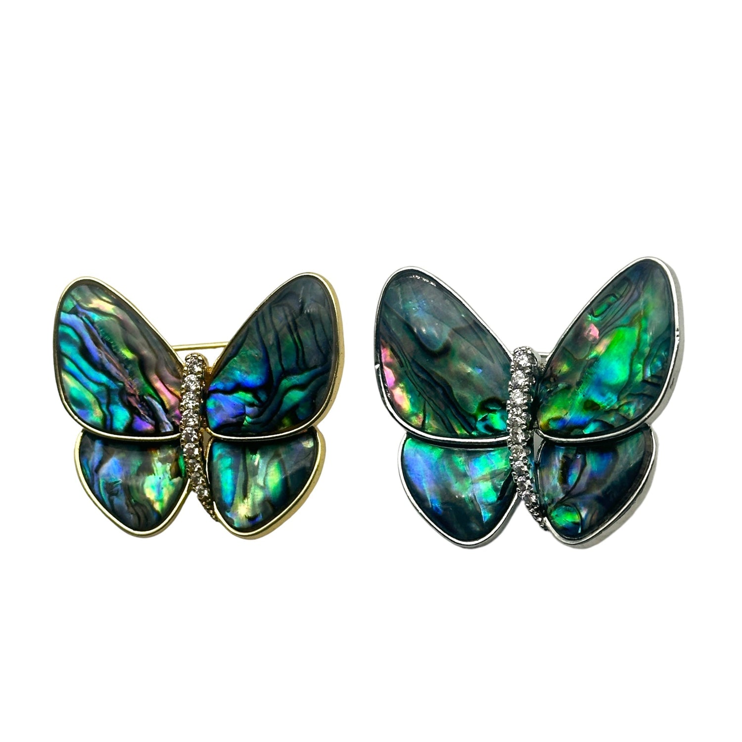 Broche nacre abalone Papillon 3 x 3 cm - Foliesbijoux