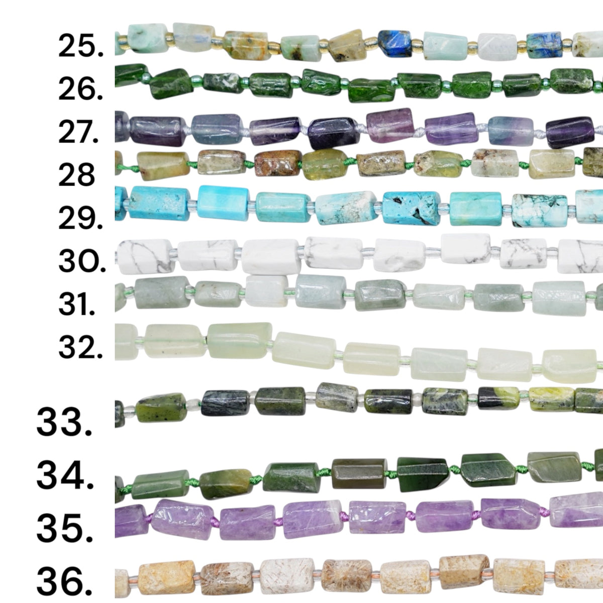 Fil de perle forme cylindrique 8x12 mm (85 pierres disponible) NEW