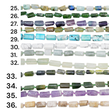 Fil de perle forme cylindrique 8x12 mm (85 pierres disponible) NEW