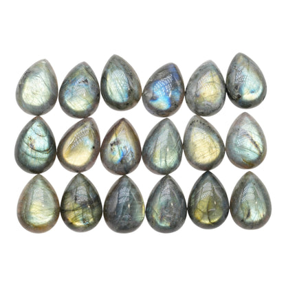 Lot de 18 pendentif Cabochon goutte Labradorite AAA 18x25 mm