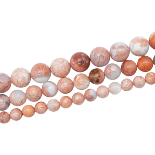 Candy Pink Mexican Agate Bead Strand