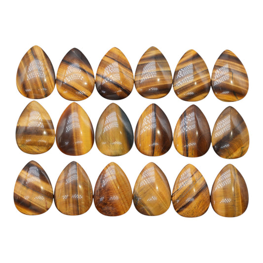 Lot de 18 pendentif Cabochon goutte Œil de tigre AAA 18x25 mm