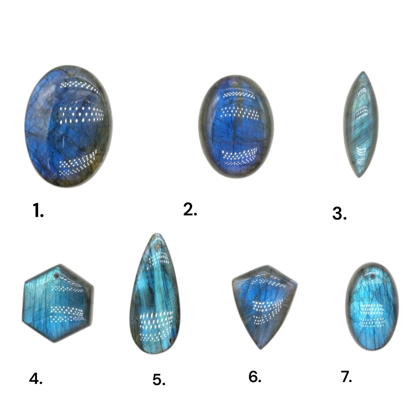 Pendentif en labradorite extra bleue (7 formes disponible)