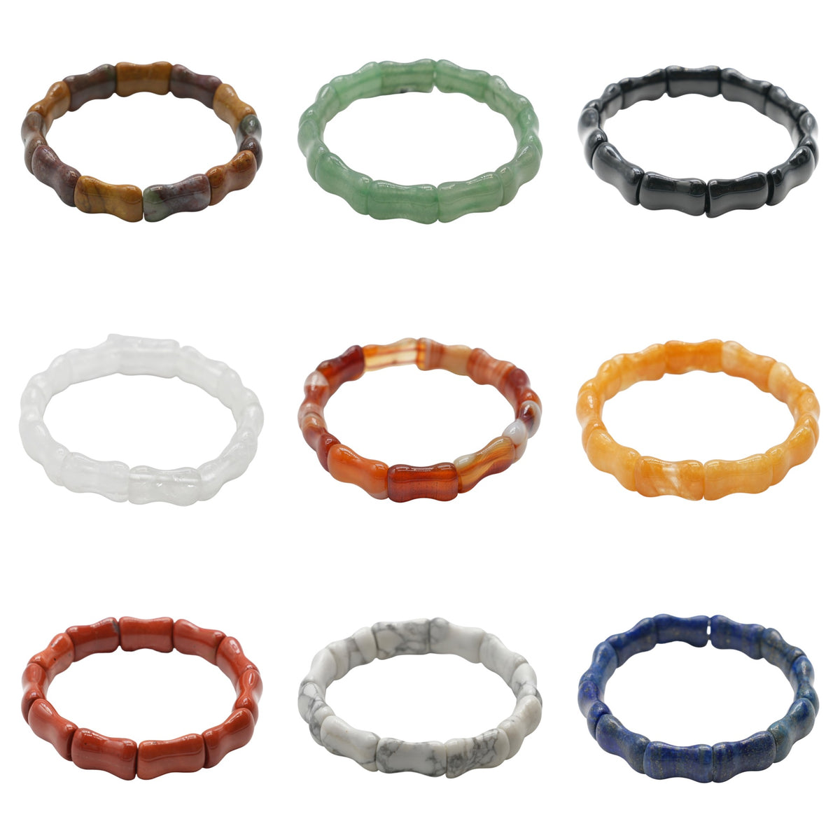 Bracelet forme os à 2 trous facetté AA+13x18x7.5 mm (14 pierres disponible) #21