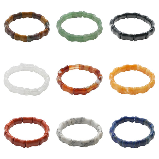 Bracelet forme os à 2 trous facetté AA+13x18x7.5 mm (14 pierres disponible) #21