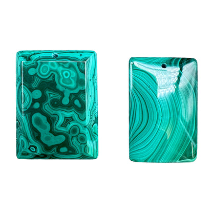 Pendentif rectangle en malachite