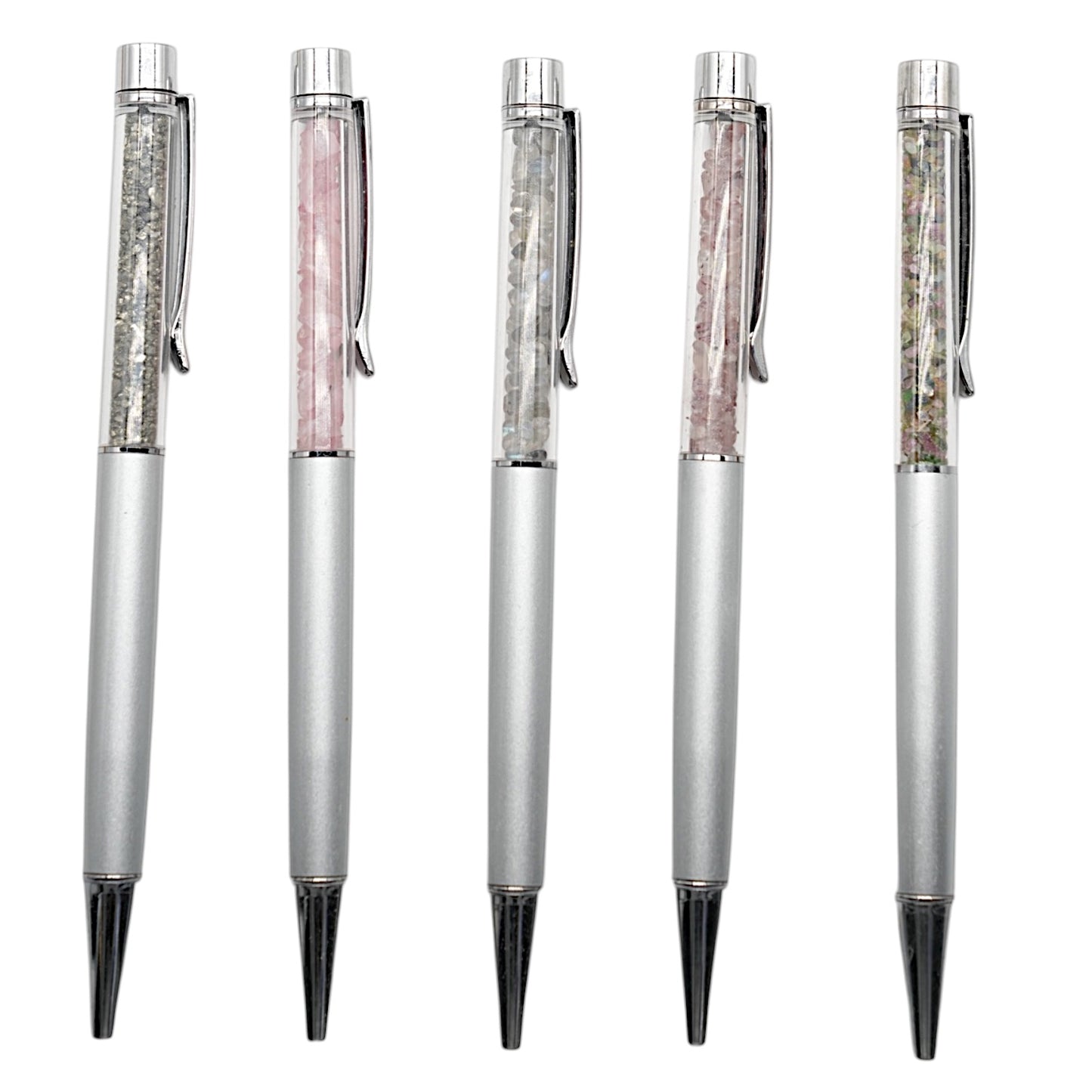 Stylo noir avec mini pierre (10 pierres disponible)