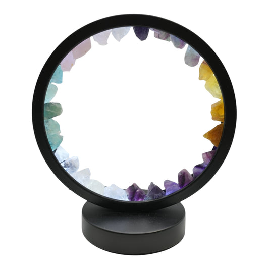 Lampe en pierre naturelle brute ronde