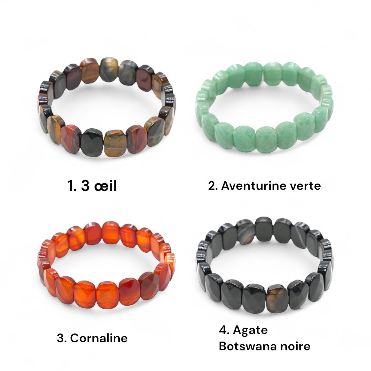 Bracelet facetté AA+ 11x15 mm (17 pierres disponible) #1