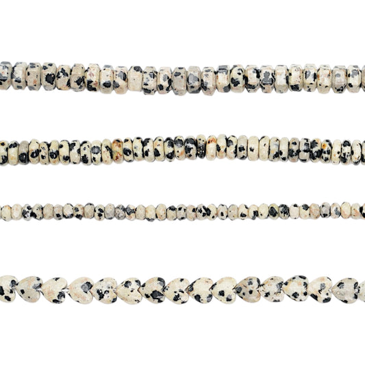 Fil de perle Jaspe Dalmatien (4 formes disponible)