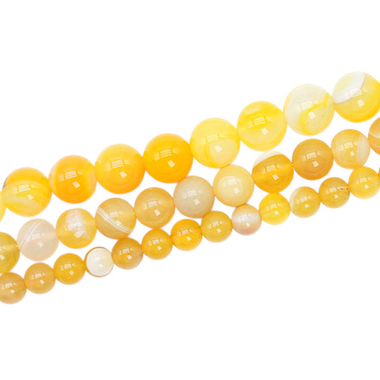 Fil de perle Agate jaune chauffée