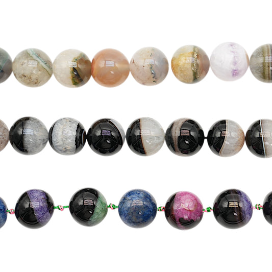 Fil de perle Agate 18 mm (3 pierres disponible)