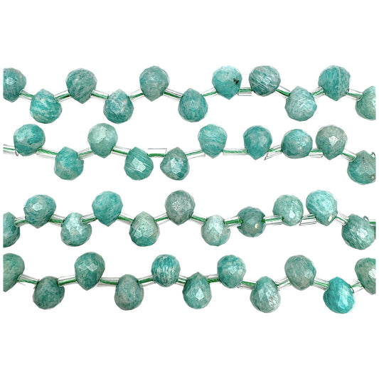 Fil Amazonite goutte facetté 8x10 mm