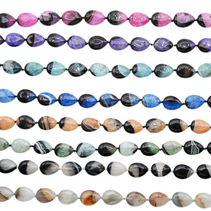 Fil de perles en Agate goutte 15x20 mm (8 pierres disponible)