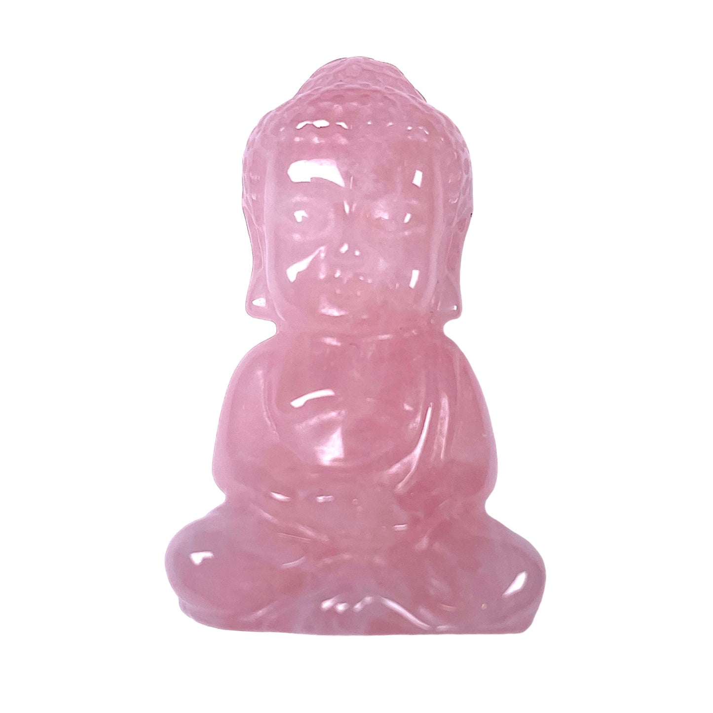 Figurine bouddha en Quartz rose