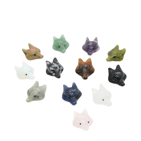 Pendentif Tête de Renard percé sur le côté (12 pierres disponible)