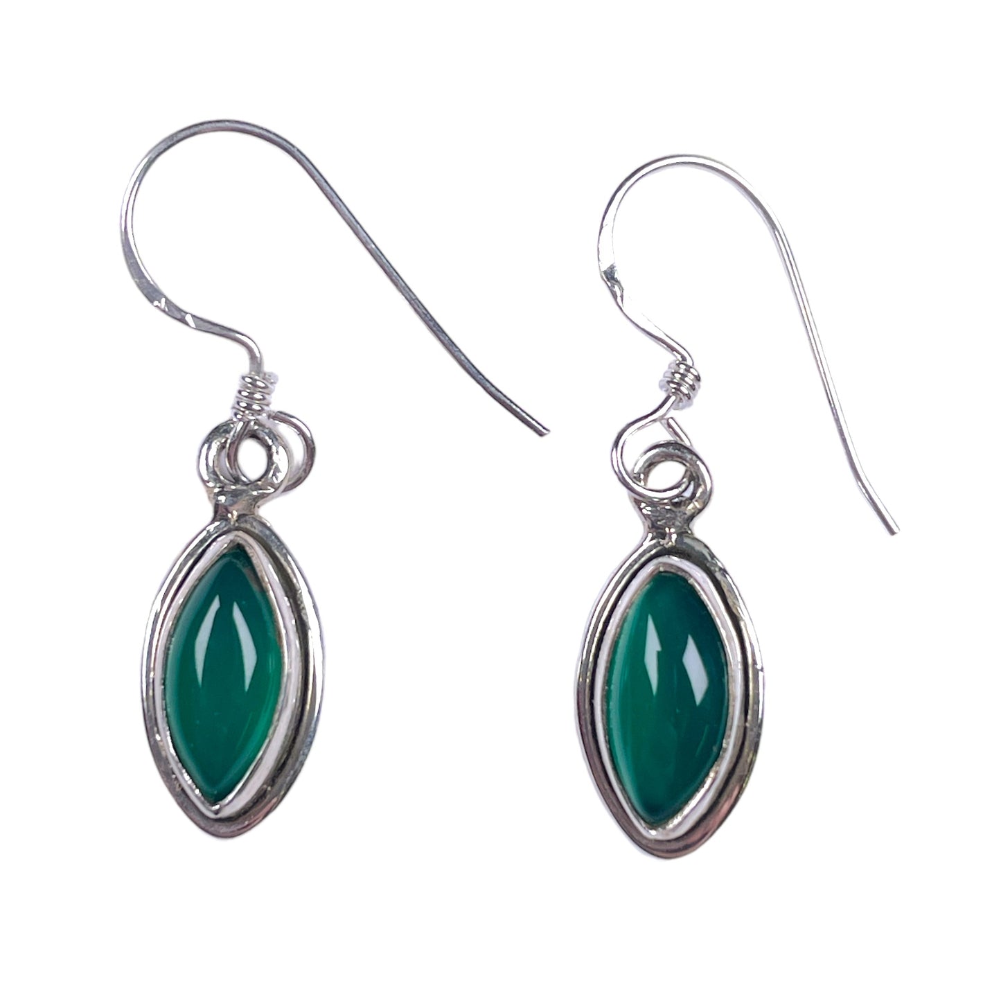 Boucle d'oreille en Argent 925 & agate verte