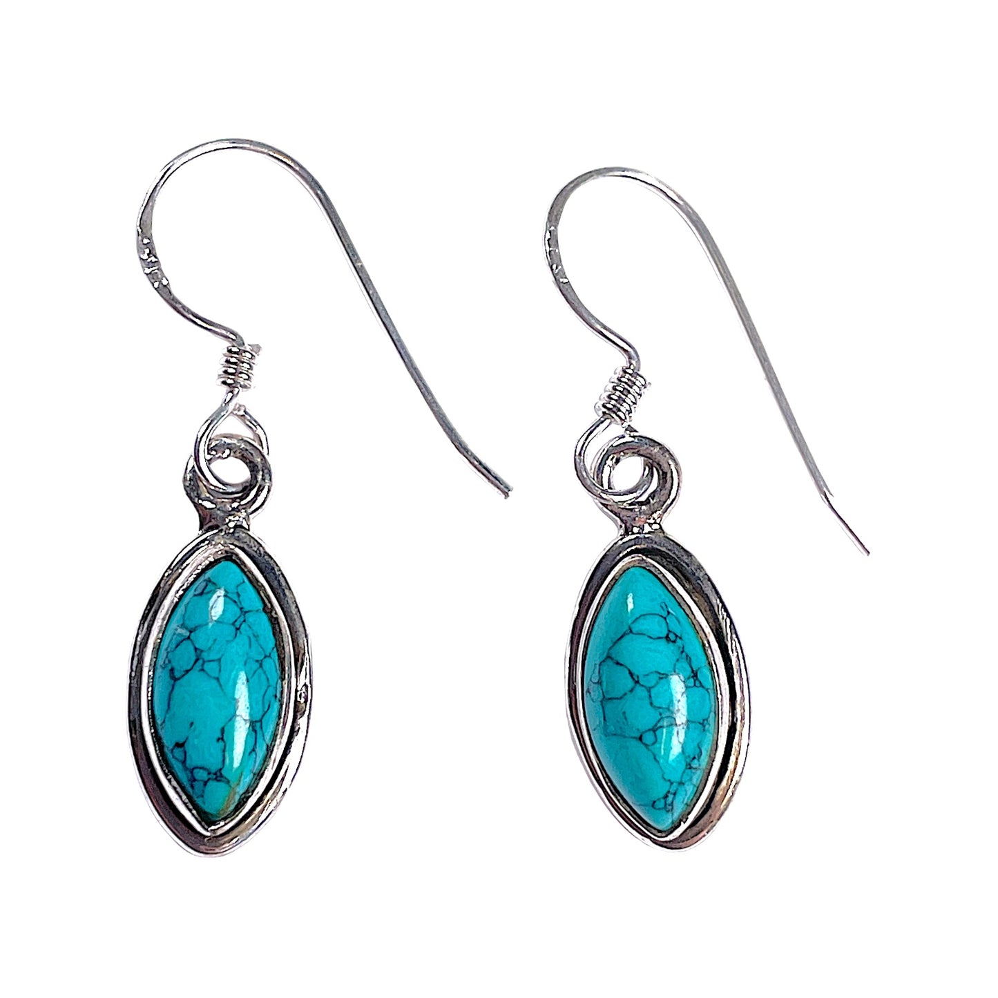 Boucle d'oreille en Argent 925 & turquoise de Chine