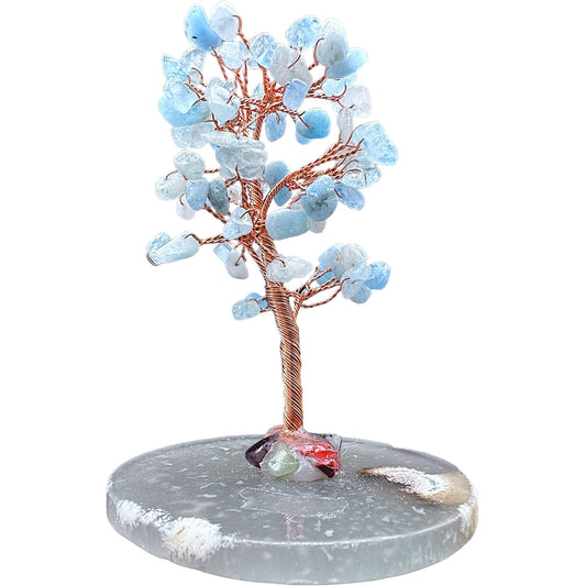 Arbre de vie en Aigue marine - Foliesbijoux