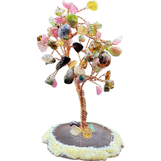 Arbre de vie en Tourmaline multicolore - Foliesbijoux