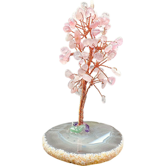 Arbre de vie en Quartz rose - Foliesbijoux
