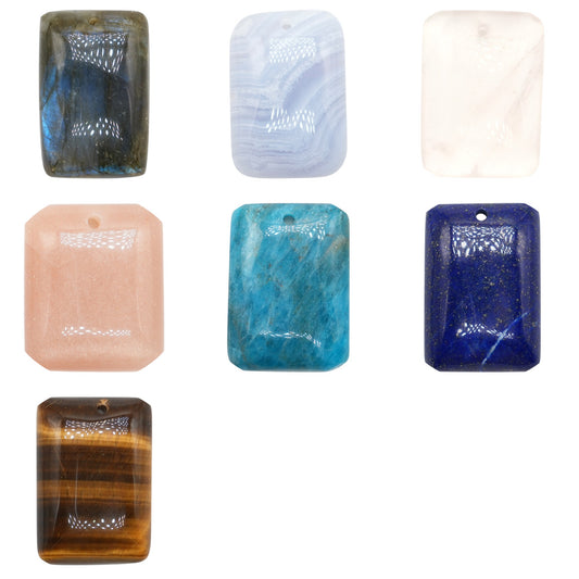 Pendentif rectangulaire 15x20-19x30 mm (7 pierres disponible)