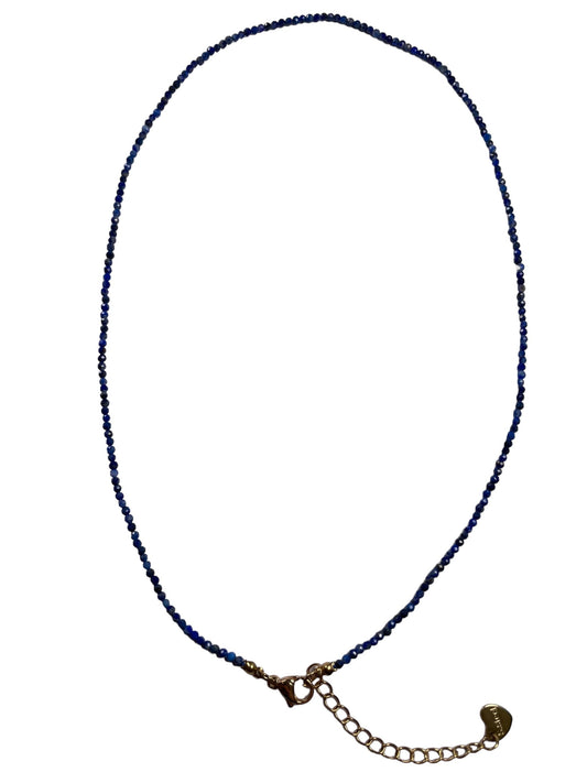 Collier Lapis A 2-3mm acier inoxydable doré/argenté (référence 18) - Foliesbijoux