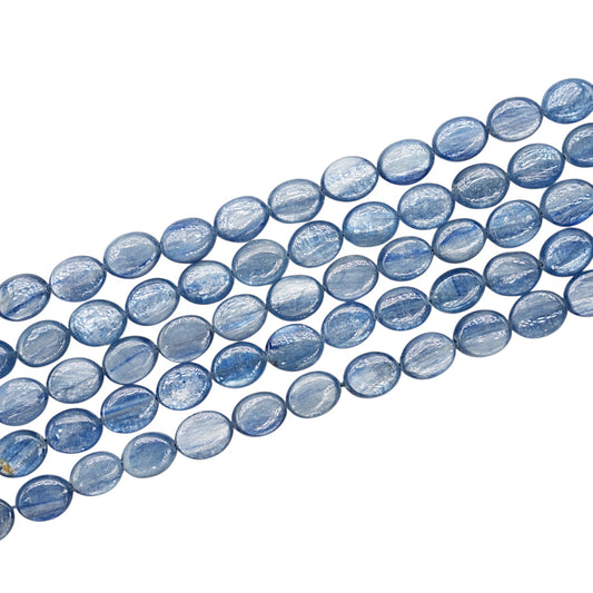 Fil de perle ovale en Cyanite bleue 8x12 mm