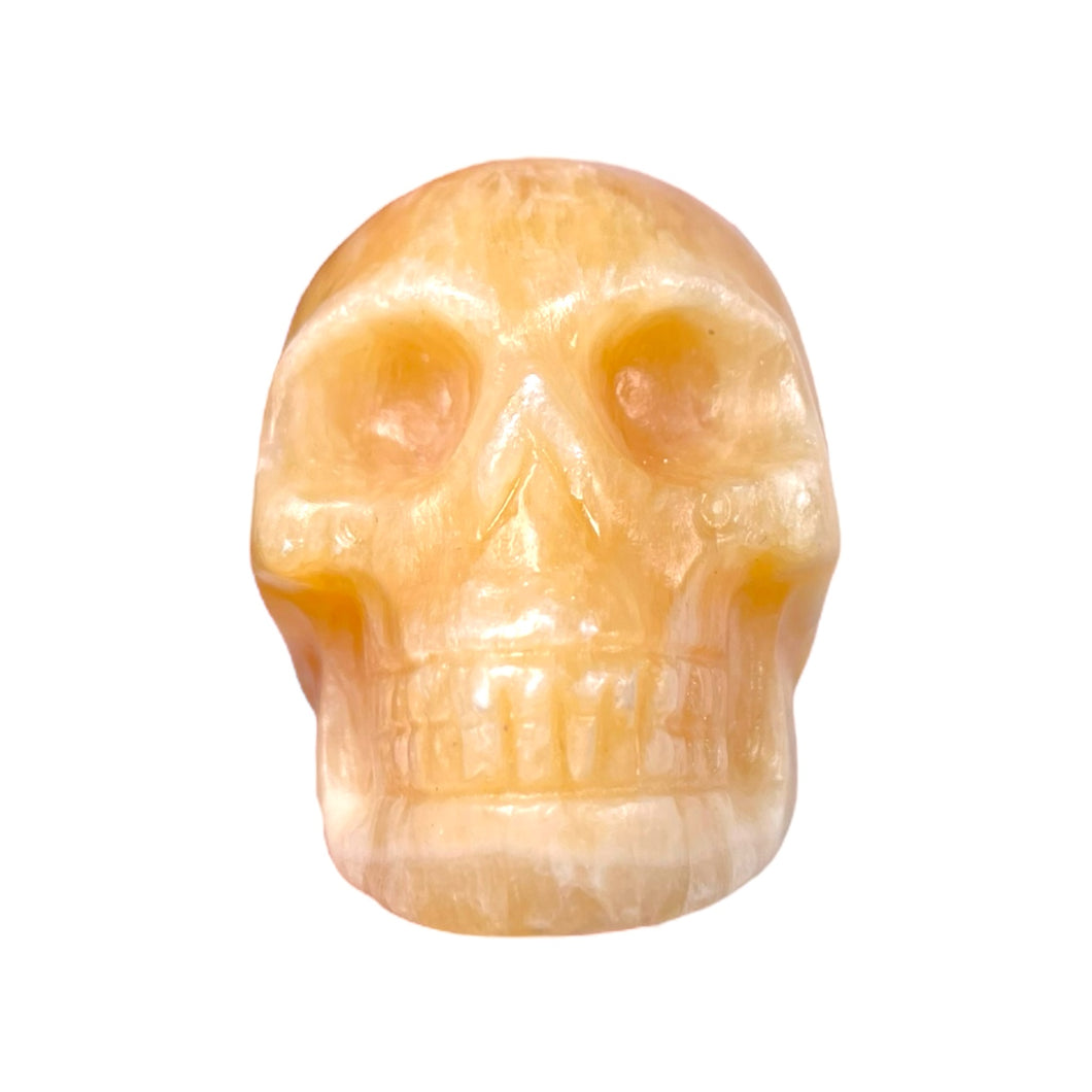 Crâne en Calcite orange