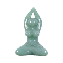 Charger l&#39;image dans la galerie, Figurine déesse de la méditation en Aventurine verte
