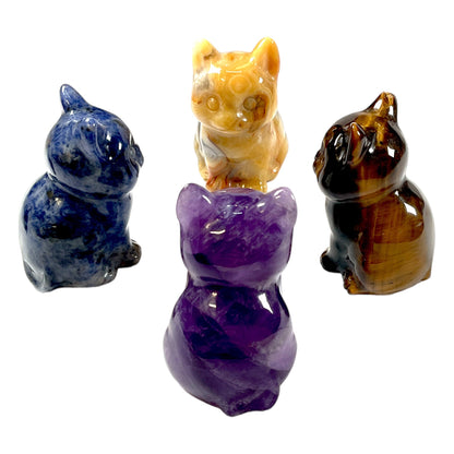 Figurine chat en Jaspe heliotrope