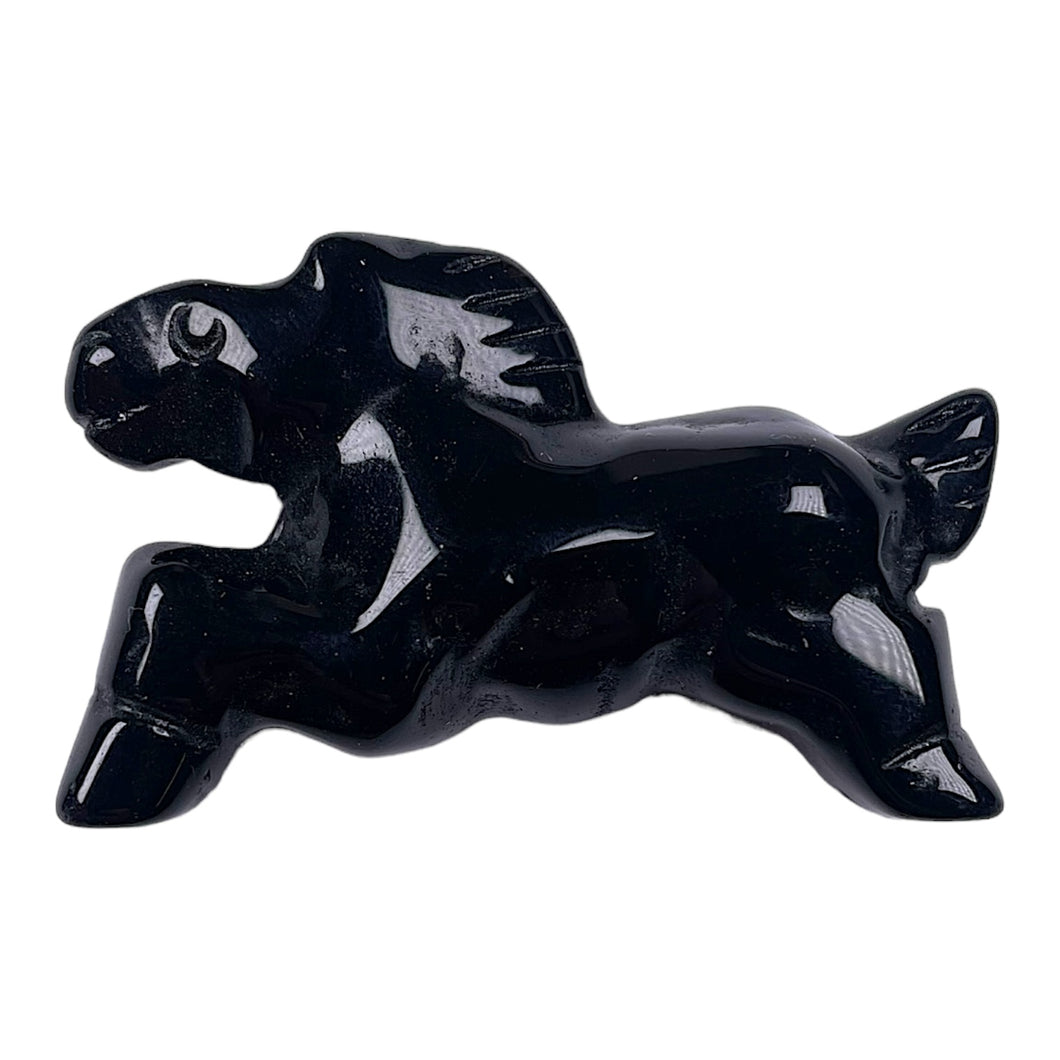 Cheval en Obsidienne noire