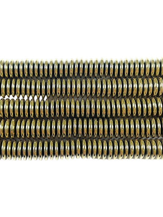 Fil de perle Hématite electroplaquée doré/bronze HED-97