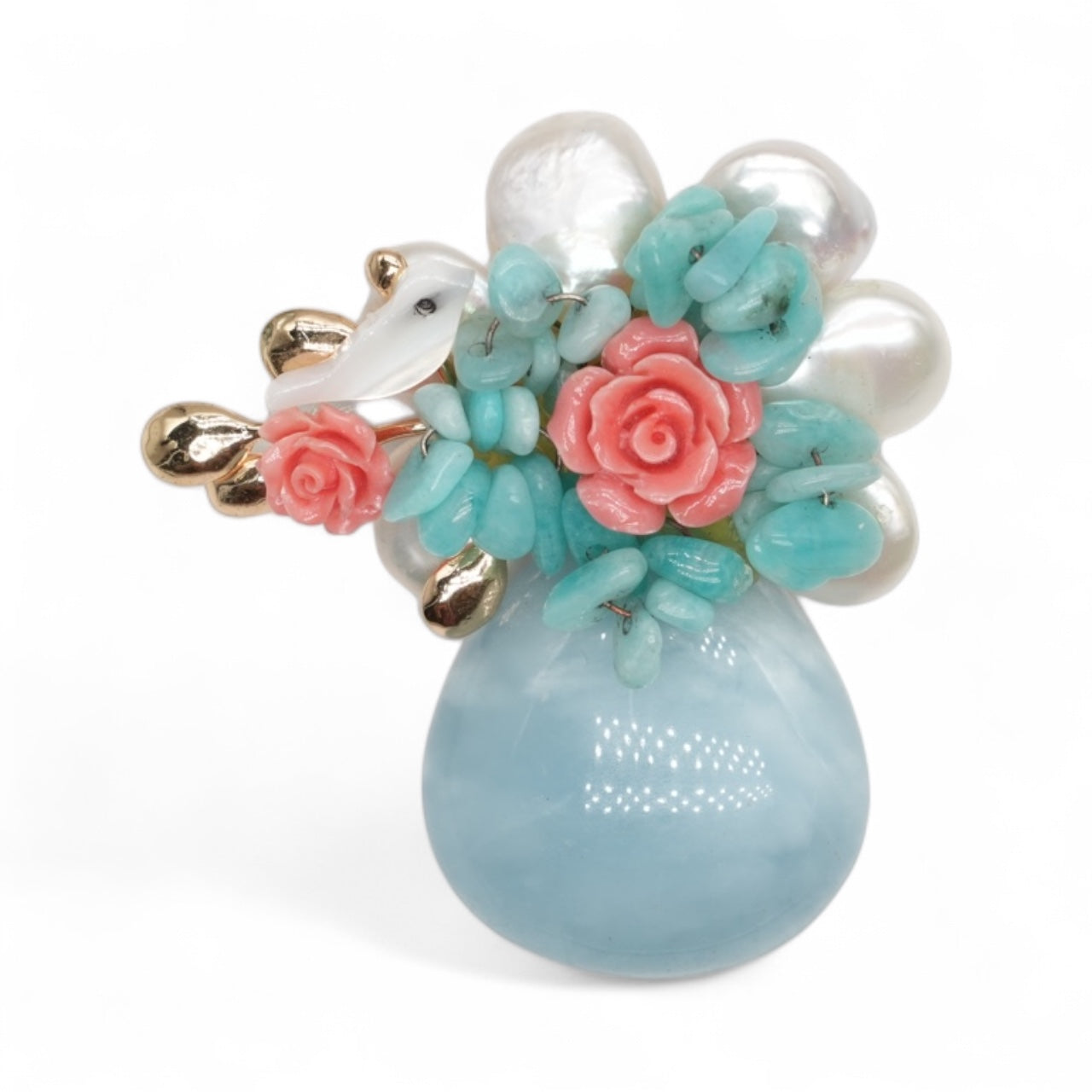 Broche Aiguë marine AAA 8x4 cm