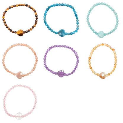 Bracelet enfant en perle & coeur AA