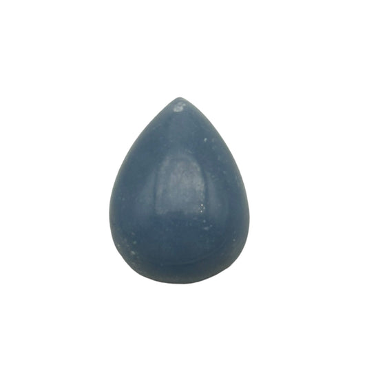 Pendentif Angelite bleue forme goutte plate percé devant