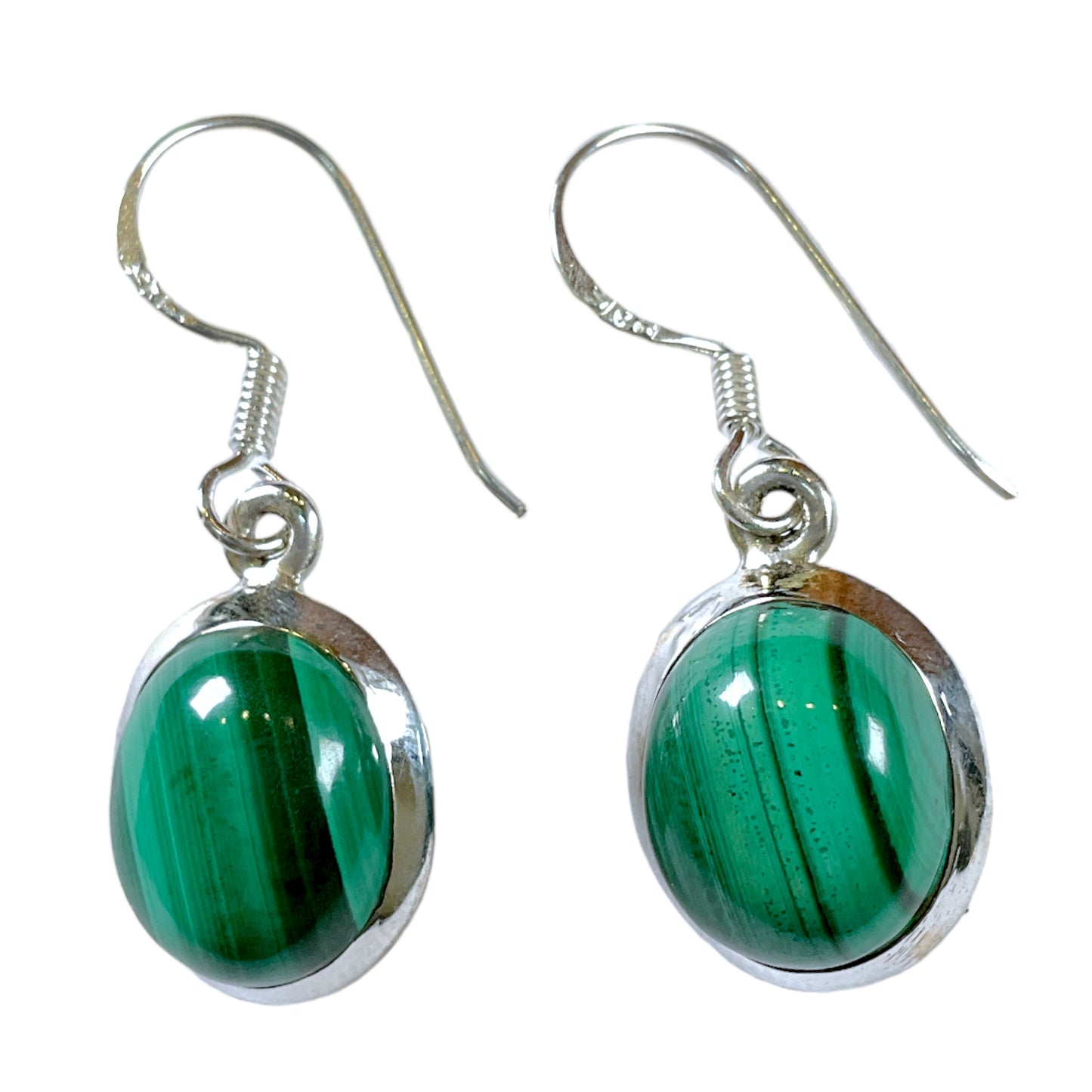 Boucle d'oreille en Argent 925 & malachite