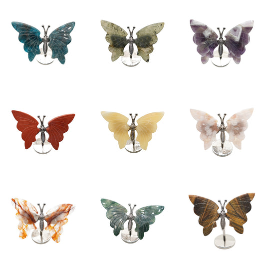 Papillon 7x4.5 cm avec support intégré (11 pierres disponibles)