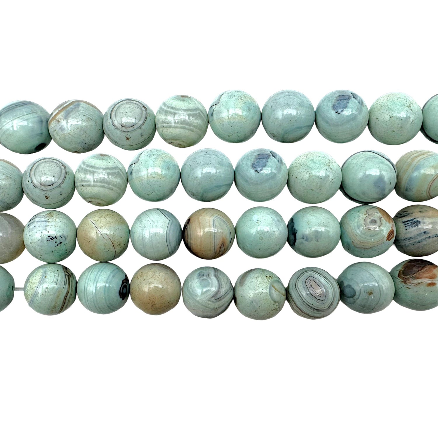 Fil de perles Agate bleue turquoise - Foliesbijoux