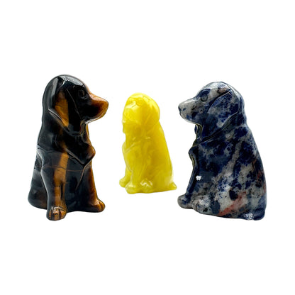 Figurine de chien en Agate crazy