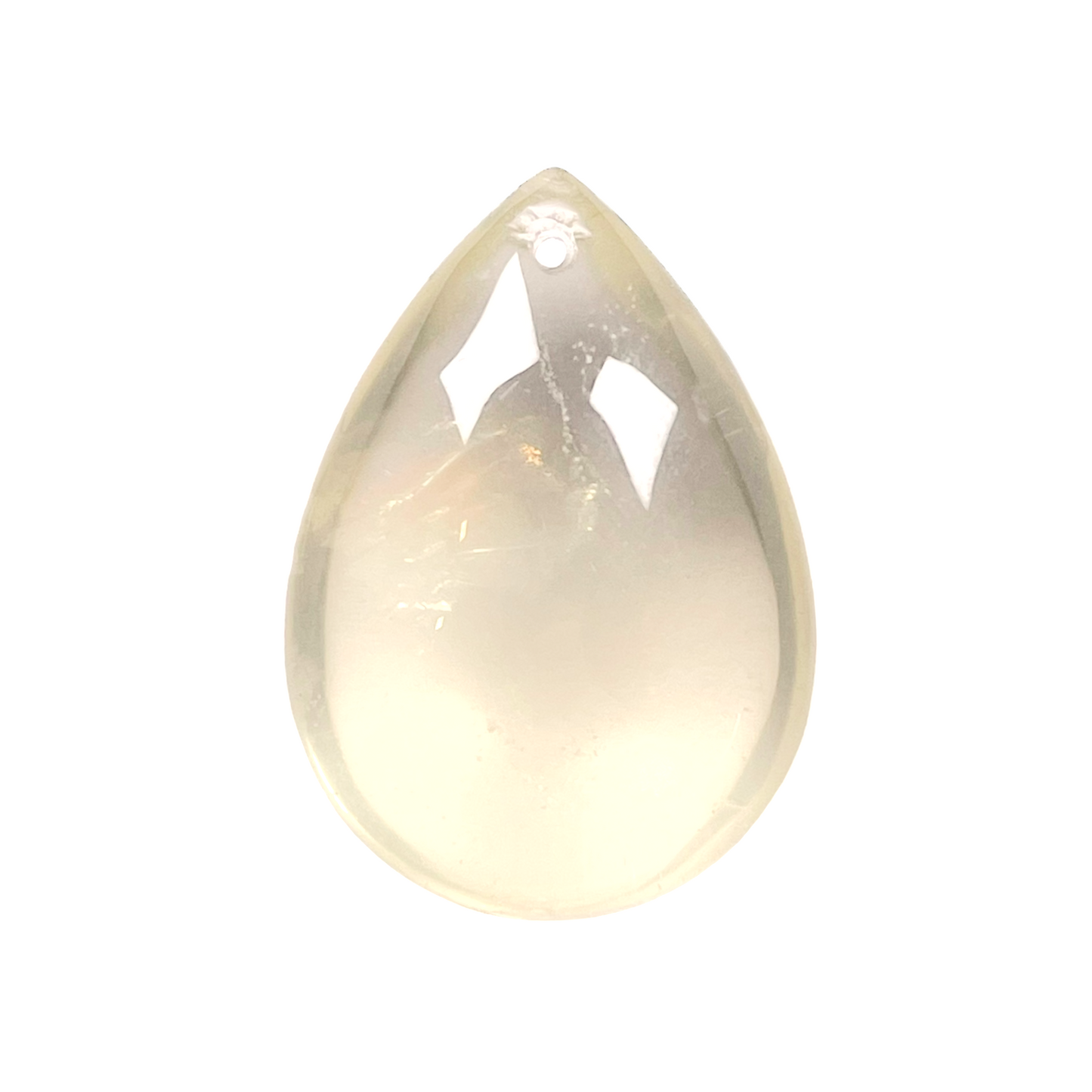 Pendentif Quartz lemon goutte percé devant